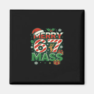 Funny Meme Merry 67 M Candy Cane Christmas Numbers Magnet