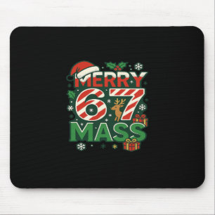 Funny Meme Merry 67 M Candy Cane Christmas Numbers Mouse Pad