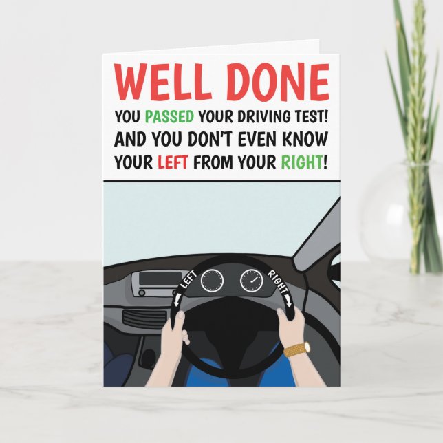 Funny Meme Passed Driving Test Congratulations Card (Front)