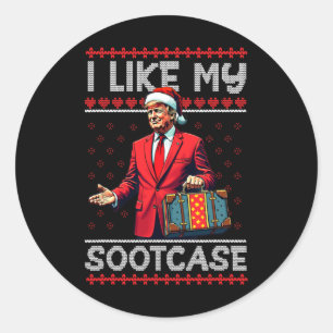 Funny Meme Santa Trump 2024 Men Xmas I Like My Sui Classic Round Sticker