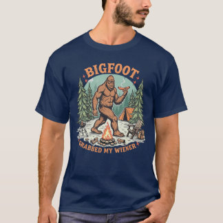 Funny Meme Sasquatch Men Grabbed My Wiener friend T-Shirt