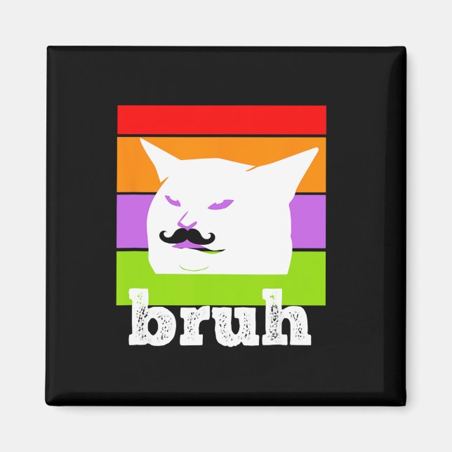 Funny Meme Saying Bruh With Cat-cinco De Mayo-mexi Magnet (Front)