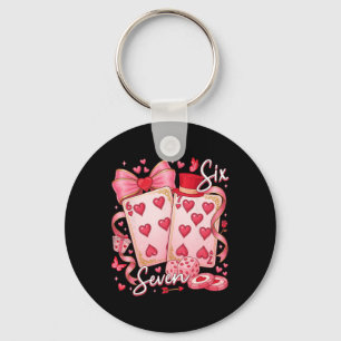 Funny Meme Six Seven 67 Valentine Playing Cards 67 Keychain