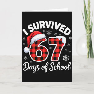 Funny Meme Six Seven Christmas I Survived 67 Days  Card