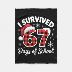 Funny Meme Six Seven Christmas I Survived 67 Days  Fleece Blanket