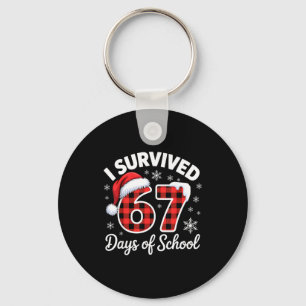 Funny Meme Six Seven Christmas I Survived 67 Days  Keychain