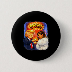 Funny meme trump & nicki high five for fun 2 inch round button