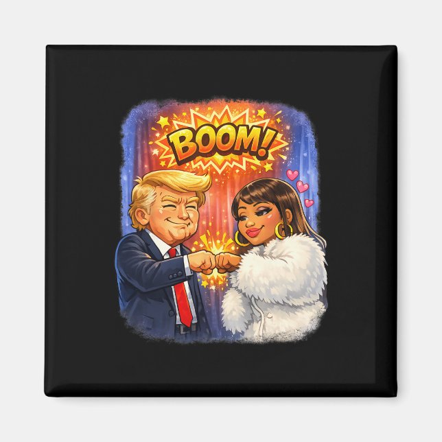 Funny Meme Trump And Nicki High Five For Fun  Magnet (Front)