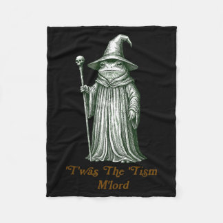 Funny Meme Twas The Tism M Lord Frog Wizard Autism Fleece Blanket