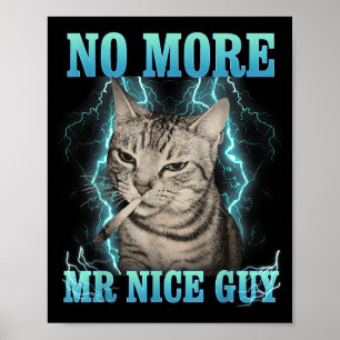 Funny Memes Humor Saying No More Mr Nice Guy Cat M Poster