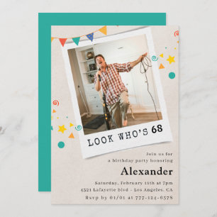 Funny Men 68th birthday invitations Fun Photo