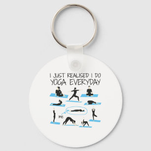 Funny Men Women Yoga, Yoga Exercise Funny Meditati Keychain
