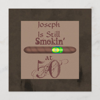 FUNNY Men's 50th Birthday Cigar Invitations