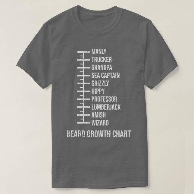 Funny Mens Beard Chart 2 T-Shirt (Design Front)