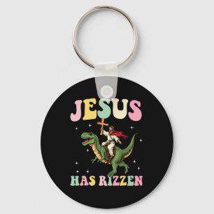Funny Mens Boys Easter Shirt Jesus Has Rizzen  Keychain