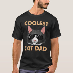 Funny Mens Cat With Sunglasses Coolest Cat Dad Gif T-Shirt
