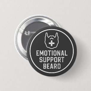 Funny Men's Emotional Support Beard Joke Gift 2 Inch Round Button
