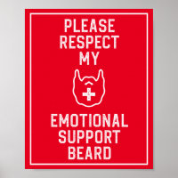 Funny Men's Emotional Support Beard Joke Gift Post