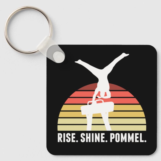 Funny Mens Gymnastics Eat Sleep Pommel Horse Keychain (Front)