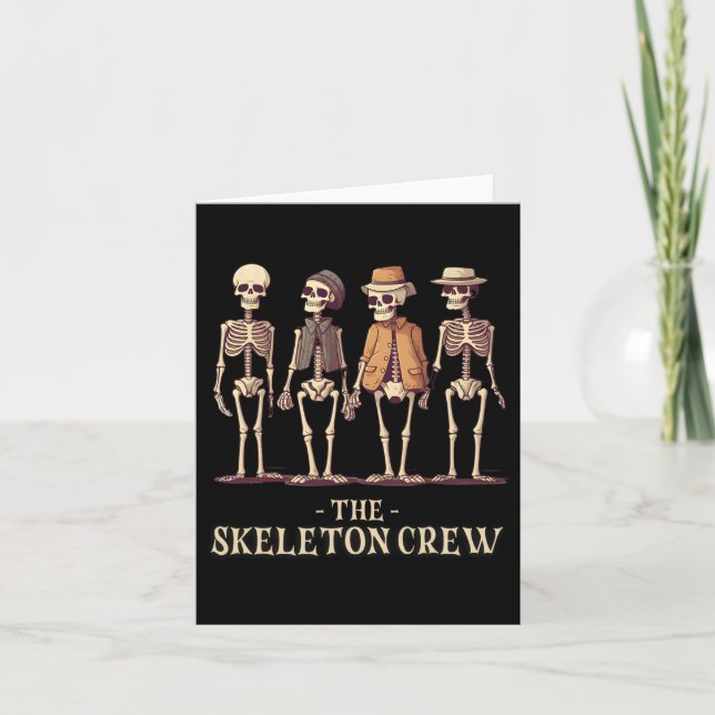 Funny Men's Halloween Skeleton Crew  Card (Front)