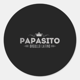 Funny Mens Papasito Father's Day Design For Man  Classic Round Sticker