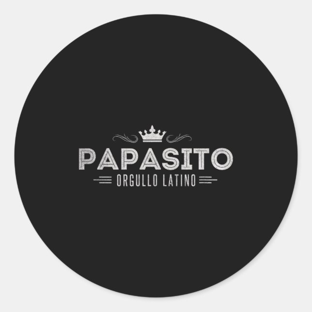 Funny Mens Papasito Father's Day Design For Man  Classic Round Sticker (Front)