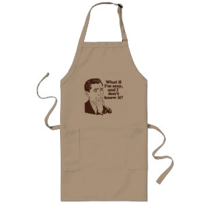 Funny Mens Retro Style Humour Long Apron