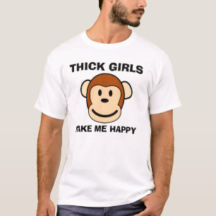 Funny Mens T-shirts, Thick Girls Make me Happy T-Shirt