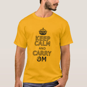 Funny men's yoga shirt Keep Calm Carry Om