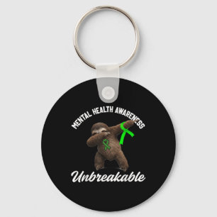 Funny Mental Health Awareness Unbreakable Sloth Me Keychain