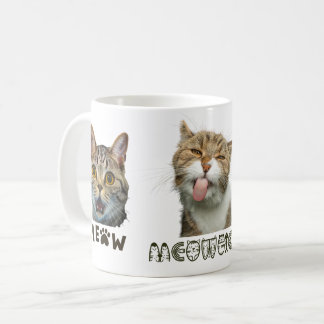 Funny Meow Cat Faces White Classic Mug