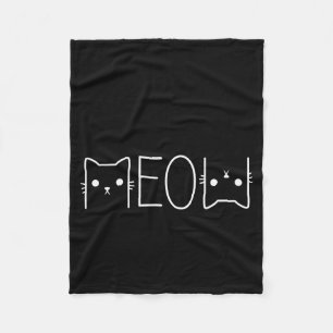 Funny Meow Graphic Merch Casual Cat Lover Cute Cat Fleece Blanket