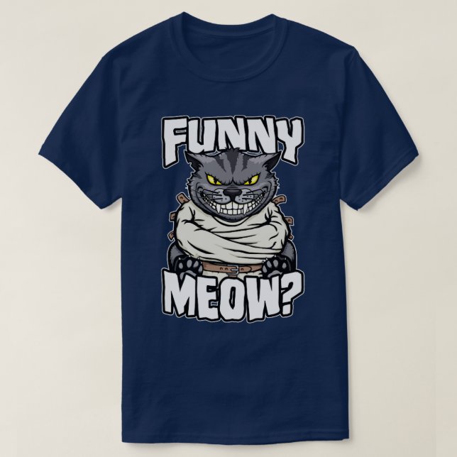 Funny Meow How Crazy Cat Lady Funny Mad Cats Lover T-Shirt (Design Front)
