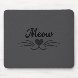 Funny Meow Kitty Cat Mustache And Whisker Mouse Pad