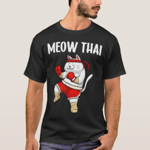 Funny Meow Thai Design For Men Women Muay Thai Box T-Shirt
