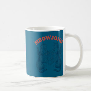 Funny meowjong cat playing mahjong retro  coffee mug