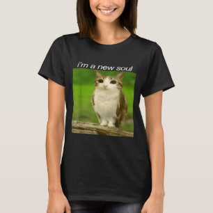 Funny Meowl Cat Owl Brainrot Cursed Internet Silly T-Shirt