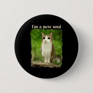 Funny Meowl Meme, Cat Owl Meme Brainrot Gen Alpha 2 Inch Round Button