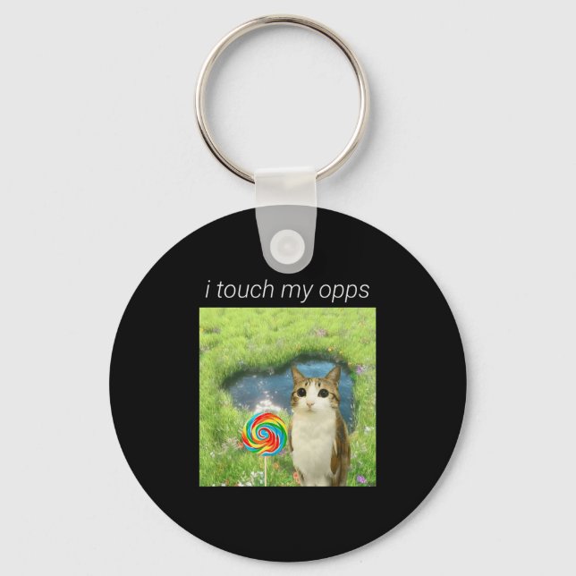 Funny Meowl Meme, Cat Owl Meme Brainrot Gen Alpha  Keychain (Front)