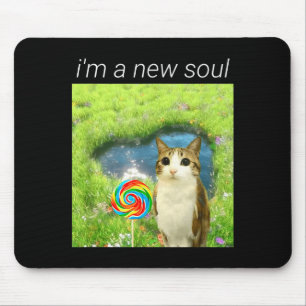 Funny Meowl Meme, Cat Owl Meme Brainrot Gen Alpha  Mouse Pad