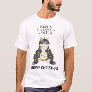 Funny Meowy Christmas Cat Pun Festive Winter Humor T-Shirt
