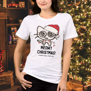 Funny Meowy Christmas Santa Cat Humourous Tri-Blend Shirt