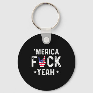 Funny Merica For Yeah 4th Of July Keychain