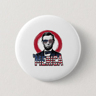 Funny Merica Patriotic President Vintage Vector De 2 Inch Round Button