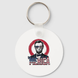 Funny Merica Patriotic President Vintage Vector De Keychain