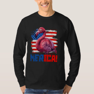Funny Merica Pink Flamingo Lovers American Flag 4t T-Shirt