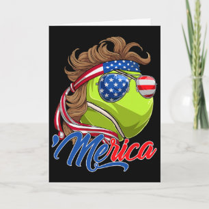 Funny Merica Tennis Ll And Usa Flag Sungles 4th Of Card
