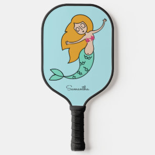 Funny Mermaid custom name & colour Pickleball Paddle