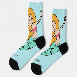 Funny Mermaid custom name Socks
