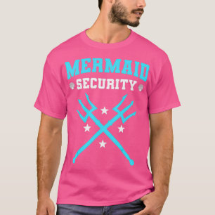 Funny Merman Mermaid Security Swimming Beach T-Shirt